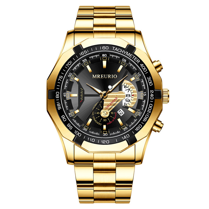 Men's watch: Super large new concept calendar creative steel strap