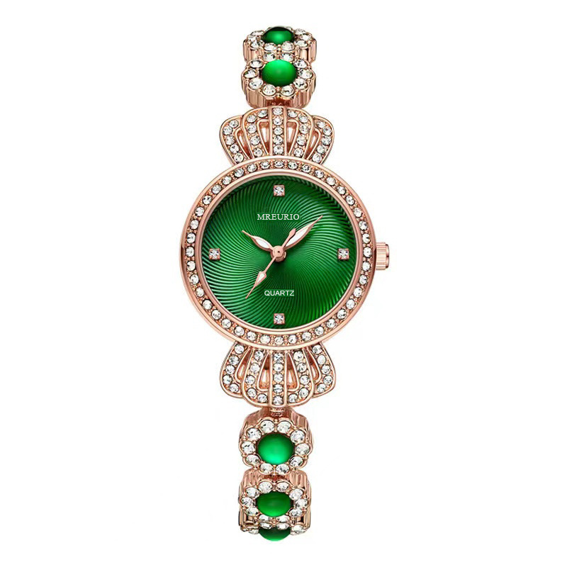 Chalcedony bracelet watch, crown jewelry, fashionable ladies' watch, women's watch, quartz watch